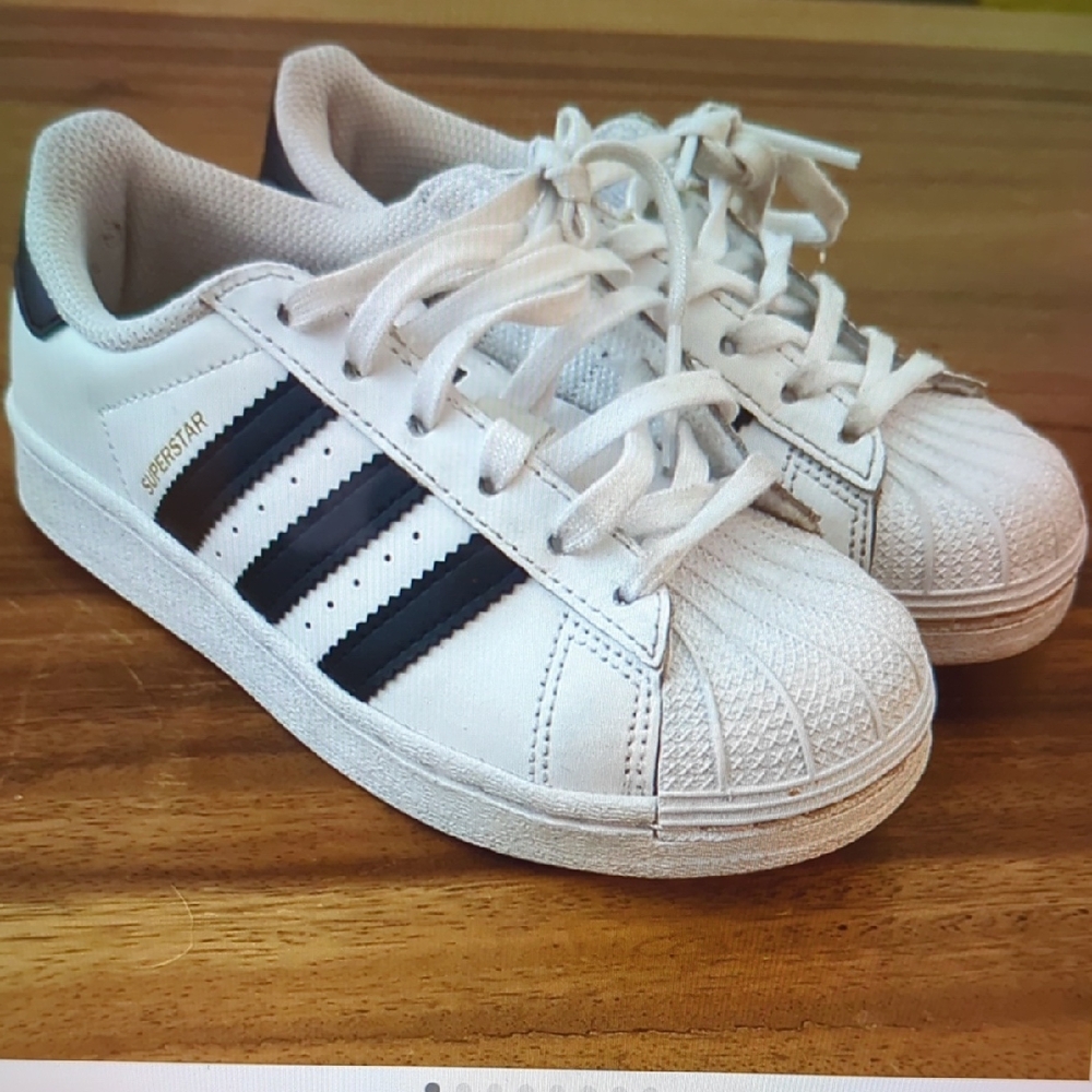 Adidas Kids Shell Toe Superstar White with Black Stripes